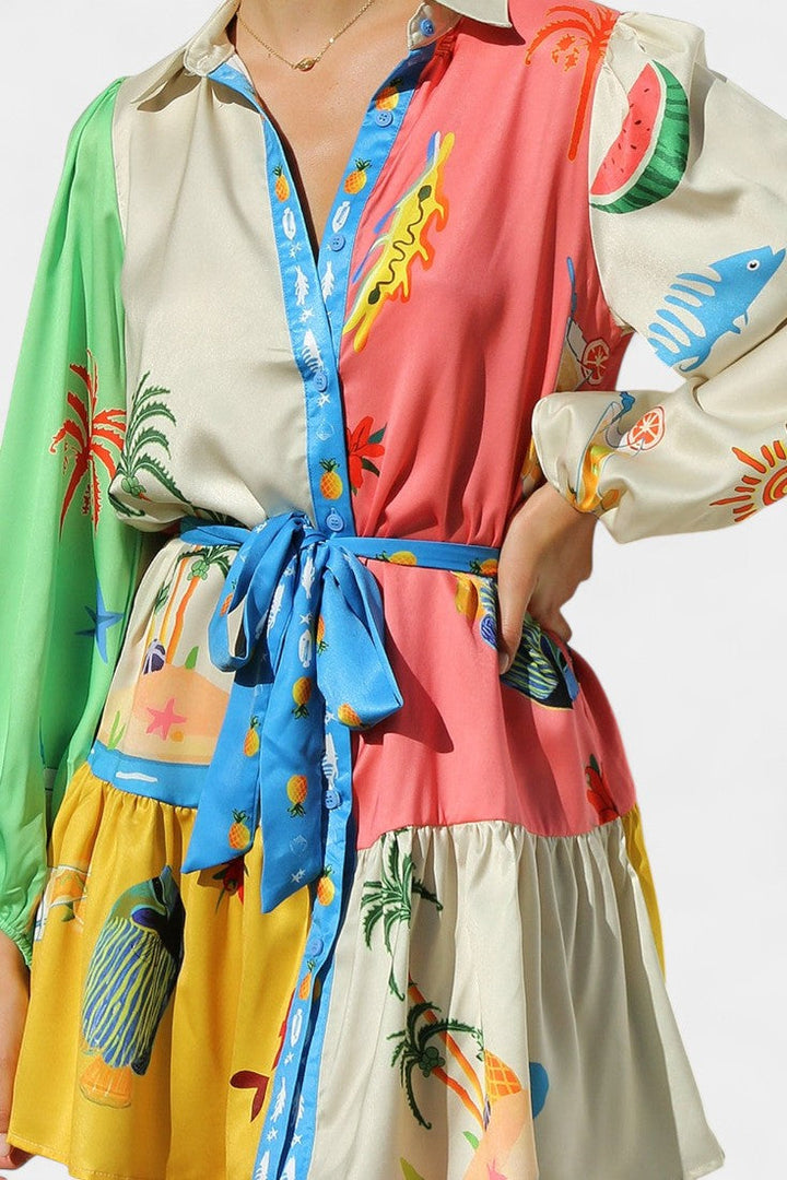 Fallon | Vestido Mini Impreso Multi-Color