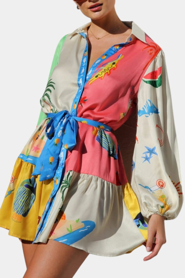 Fallon | Vestido Mini Impreso Multi-Color