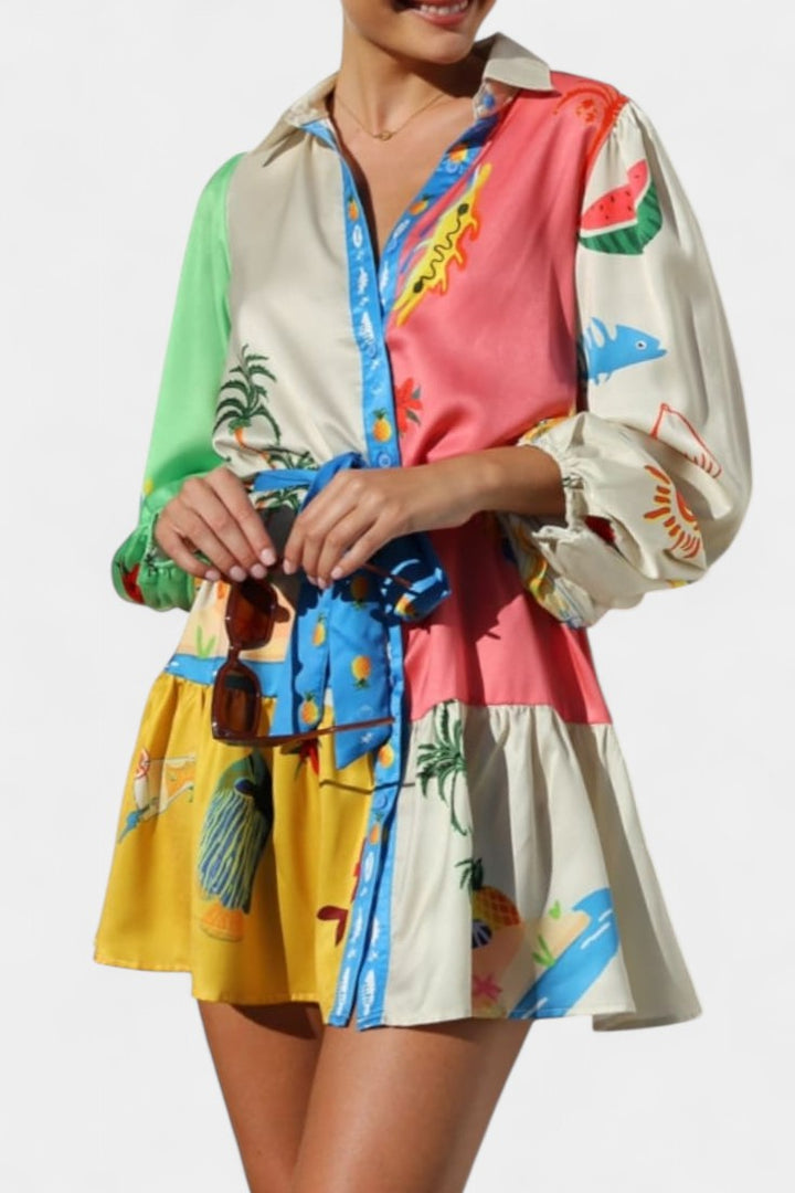 Fallon | Vestido Mini Impreso Multi-Color