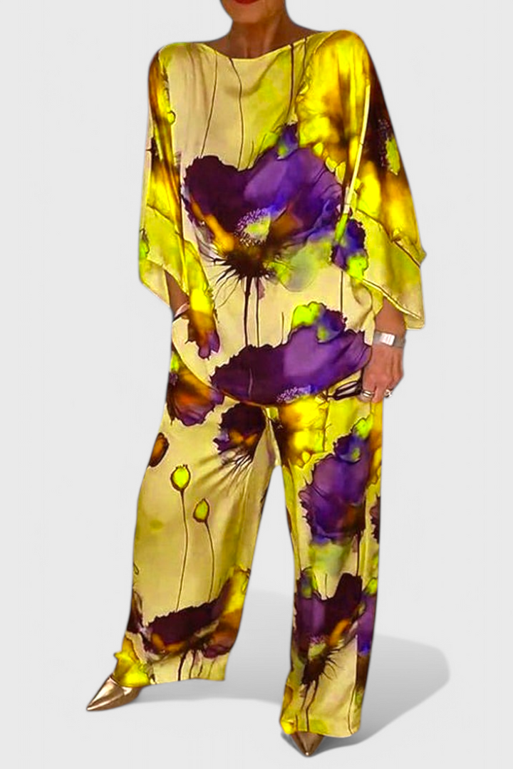 Karoline | Conjunto Floral de Dos Piezas con Ajuste Relajado