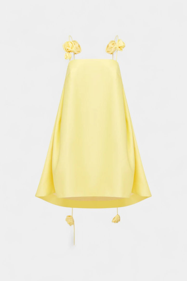 Hedda | Vestido Mini Detalle Rosa con Tirantes Espagueti