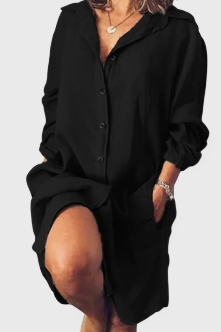 Marlene | Vestido Camisa Lino Longline