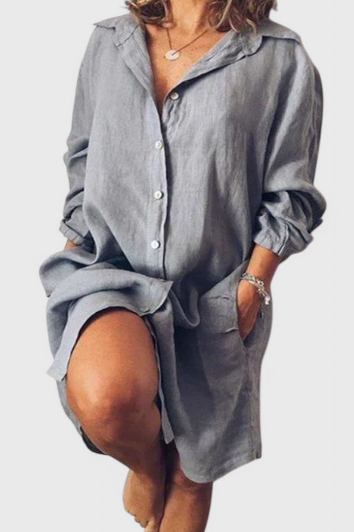 Marlene | Vestido Camisa Lino Longline