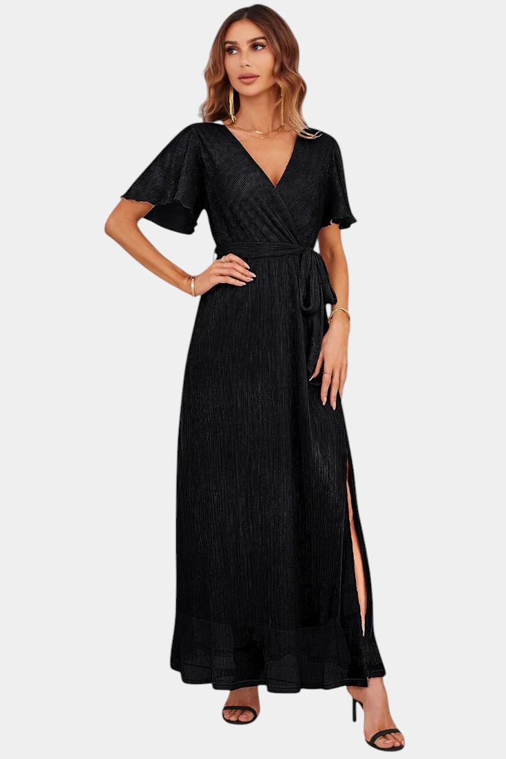 Esperanza | Vestido Maxi Envolvente con Mangas de Volante