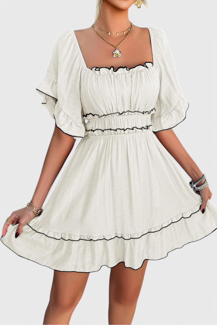 Noémie | Vestido Mini con Detalles de Volantes