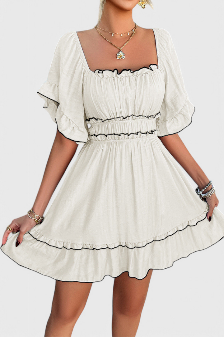 Noémie | Vestido Mini con Detalles de Volantes