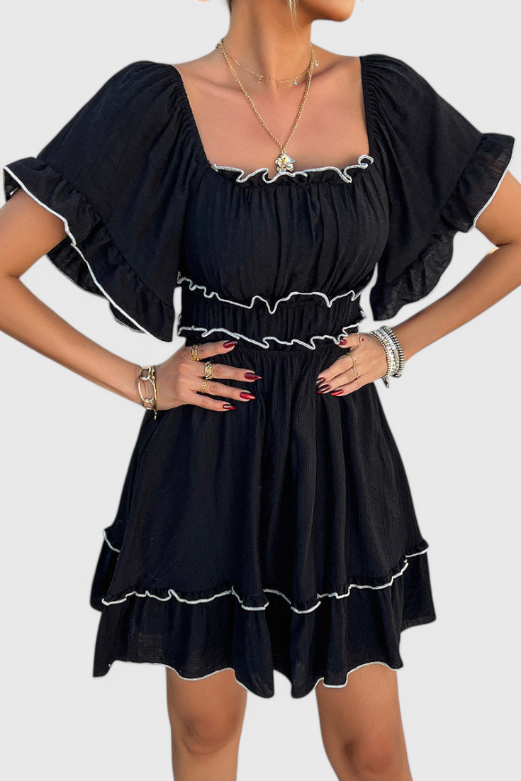 Noémie | Vestido Mini con Detalles de Volantes