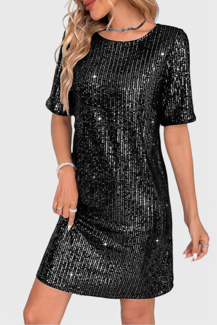 Loreen | Vestido Mini con Brillos y Corte Relajado