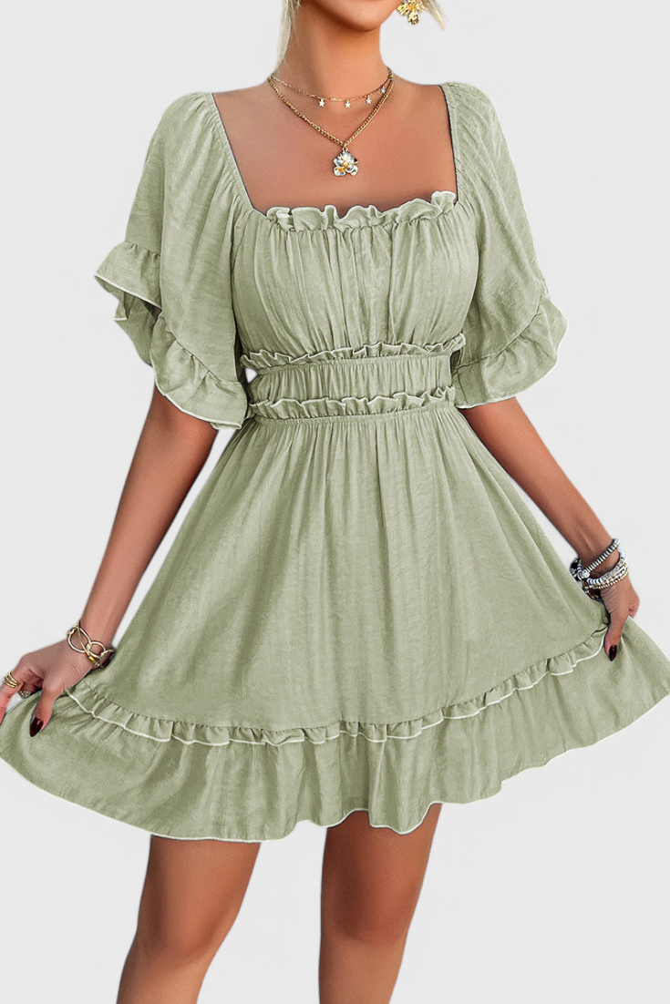 Noémie | Vestido Mini con Detalles de Volantes