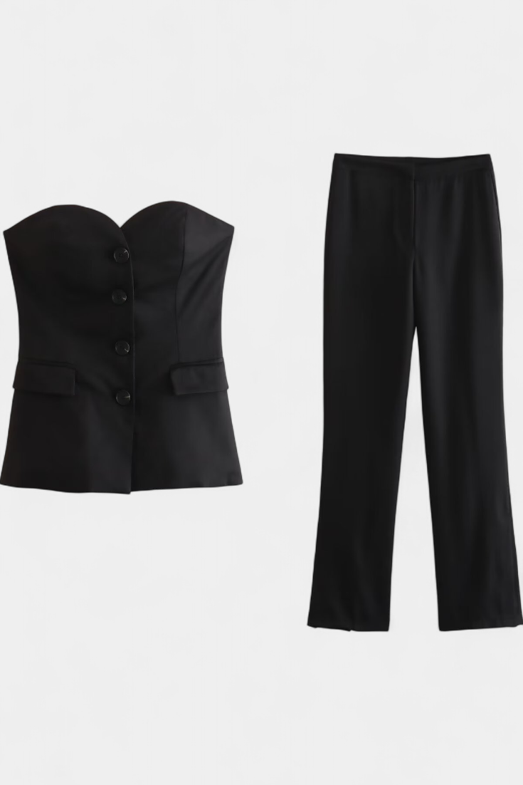 Paesha | Conjunto Relajado sin Mangas y Pierna Ancha