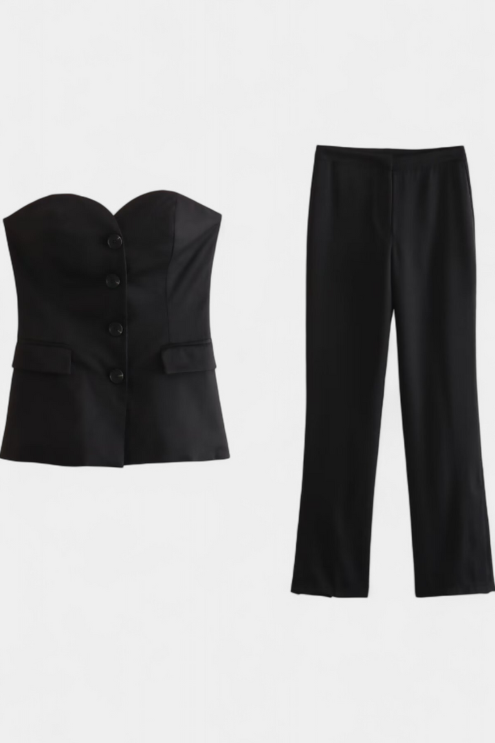 Paesha | Conjunto Relajado sin Mangas y Pierna Ancha