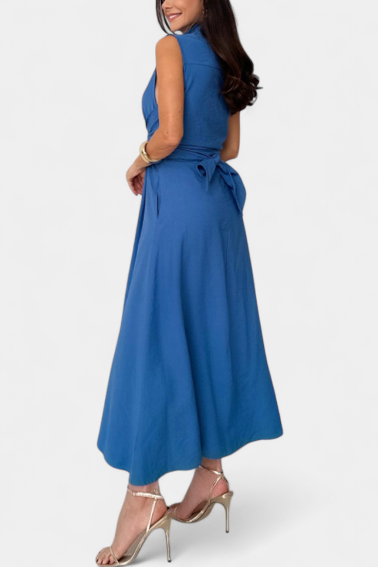 Meryl | Vestido Midi de Estilo Camisa con Botones