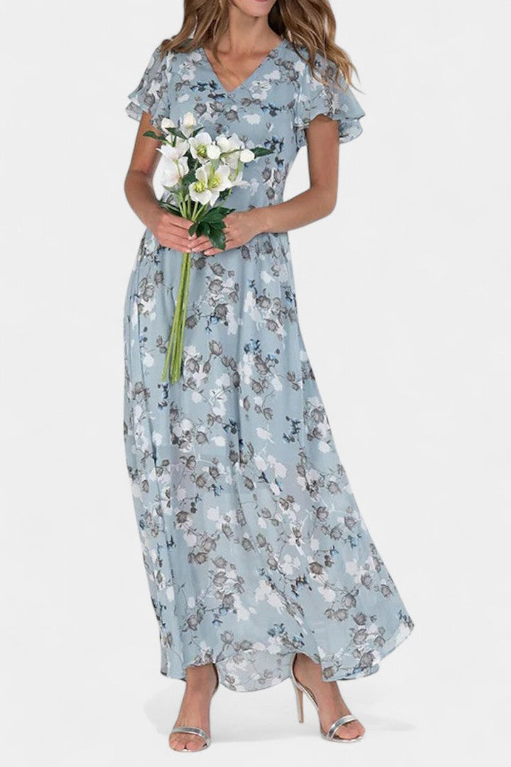 Amara | Vestido Maxi Floral con Escote en V
