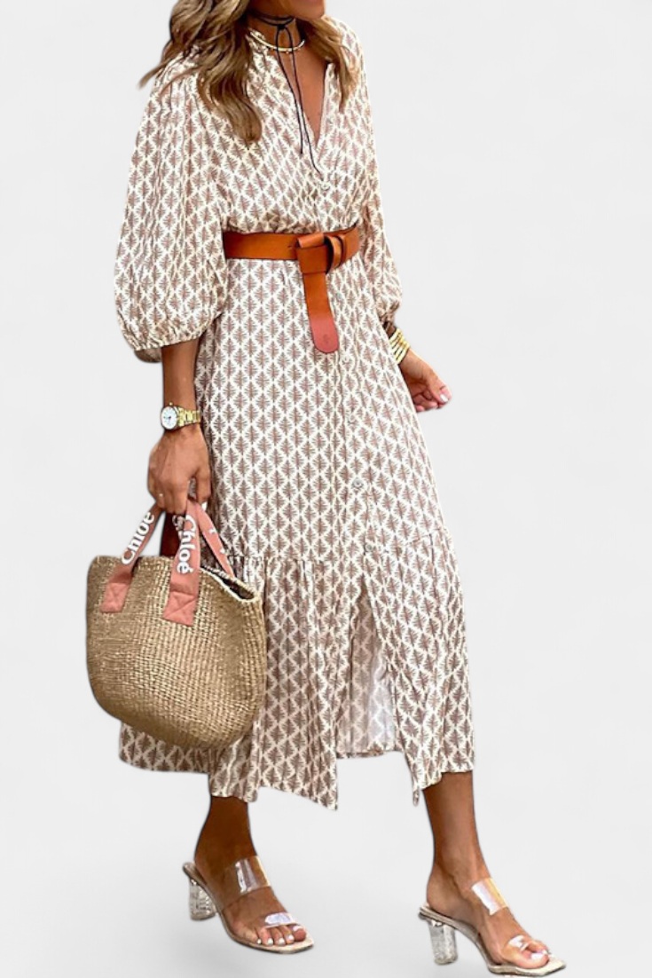 Antonia | Vestido Midi con Cintura Ajustable y Botones