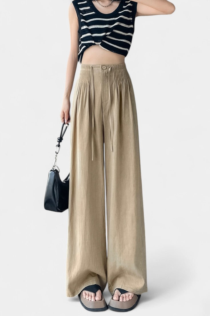 Ilyana | Pantalones de Cintura Alta y Pierna Ancha