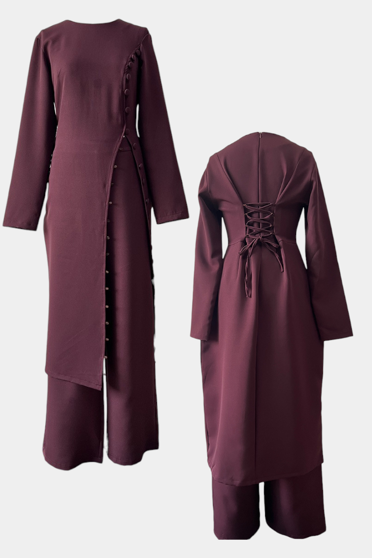 Melissa | Conjunto Casual Suave de Blusa con Botones y Pantalones Largos