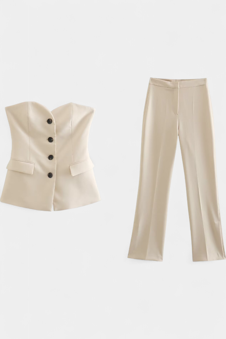 Paesha | Conjunto Relajado sin Mangas y Pierna Ancha