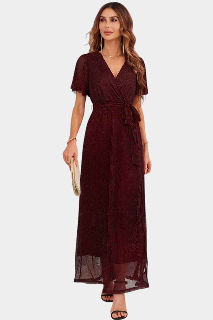 Esperanza | Vestido Maxi Envolvente con Mangas de Volante