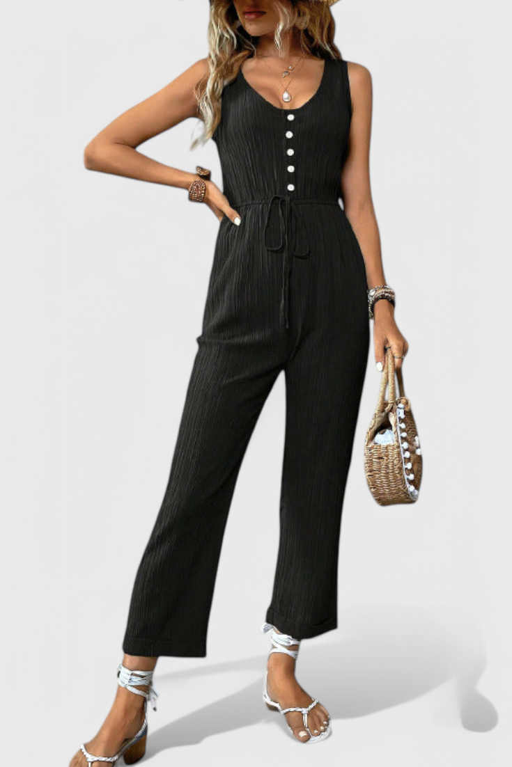 Marisela | Mono Texturizado con Escote en V