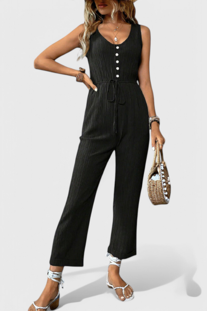 Marisela | Mono Texturizado con Escote en V