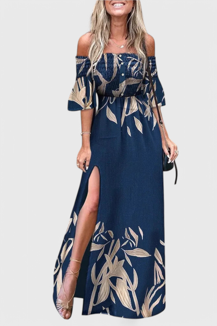 Giulia | Vestido Maxi Floral Off-Shoulder