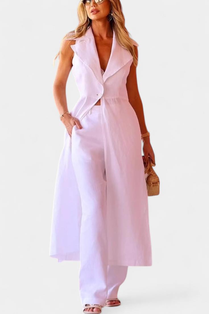 Eider | Conjunto con Chaleco Largo y Pantalón Recto