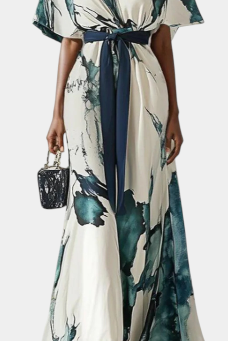 Maliyah | Vestido Estampado con Cintura Anudada