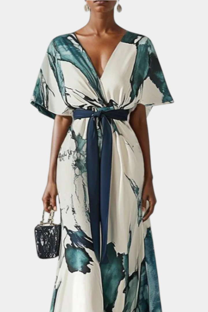 Maliyah | Vestido Estampado con Cintura Anudada