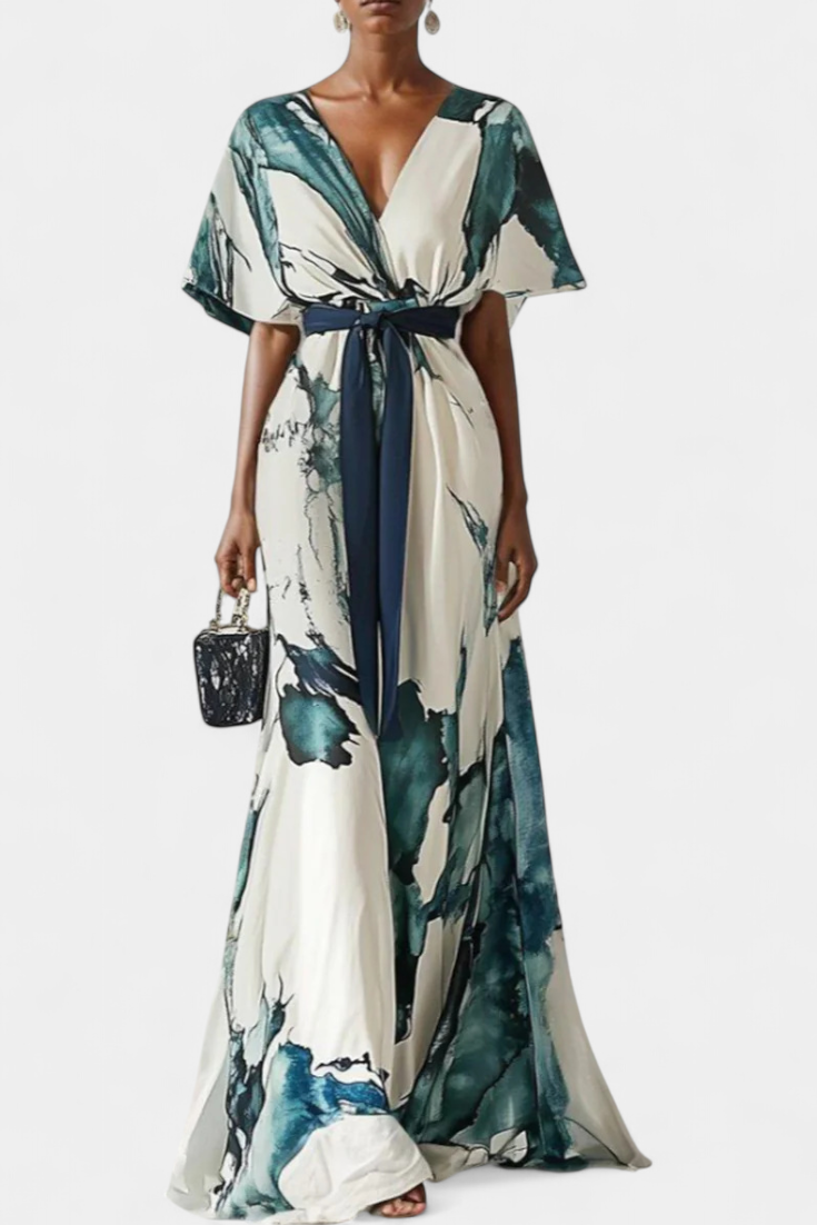 Maliyah | Vestido Estampado con Cintura Anudada