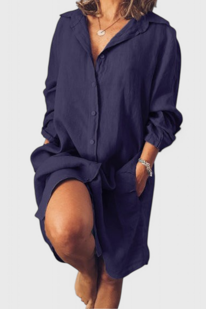 Marlene | Vestido Camisa Lino Longline