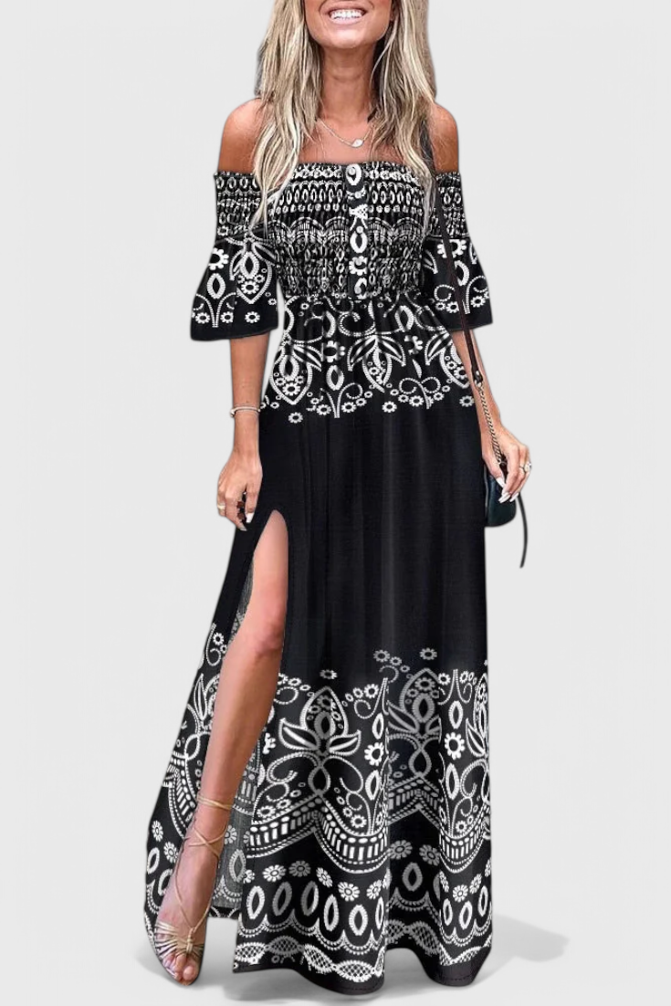 Giulia | Vestido Maxi Floral Off-Shoulder