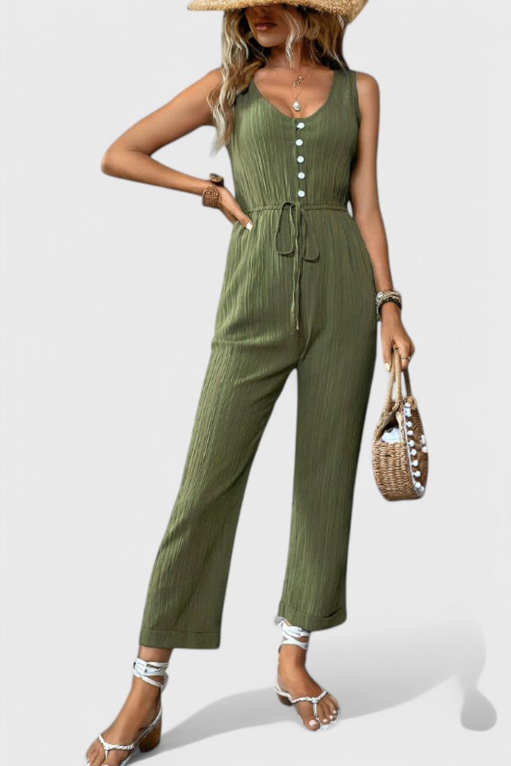 Marisela | Mono Texturizado con Escote en V