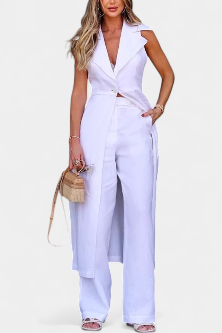 Eider | Conjunto con Chaleco Largo y Pantalón Recto