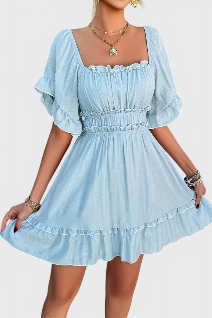 Noémie | Vestido Mini con Detalles de Volantes