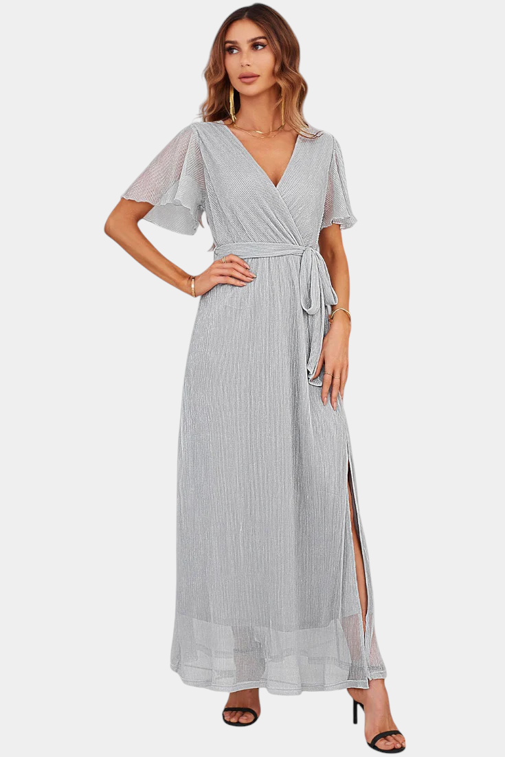 Esperanza | Vestido Maxi Envolvente con Mangas de Volante