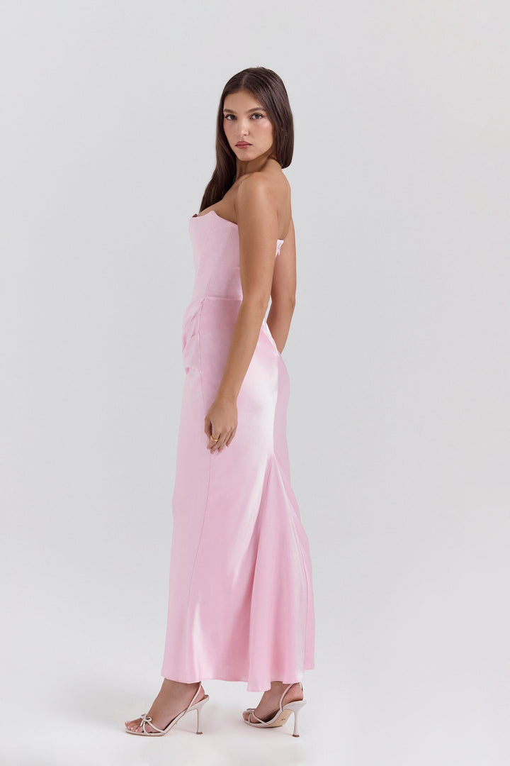 Emily | Vestido Maxi Drapado Sin Tirantes