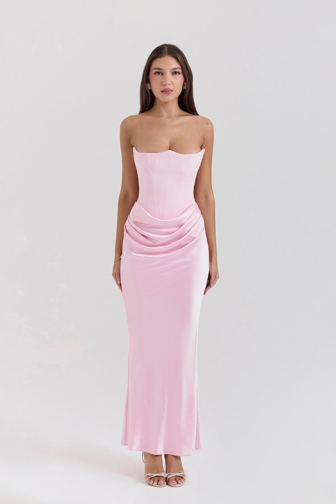 Emily | Vestido Maxi Drapado Sin Tirantes