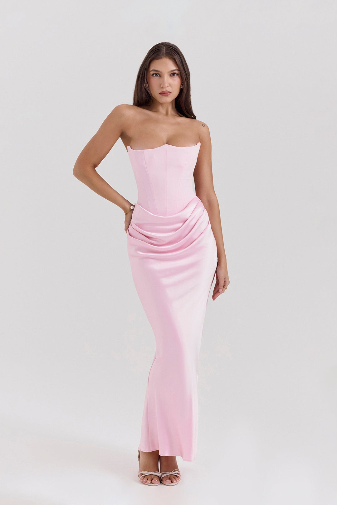 Emily | Vestido Maxi Drapado Sin Tirantes