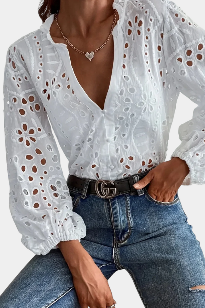 Constanza | Blusa Alba con Ojal