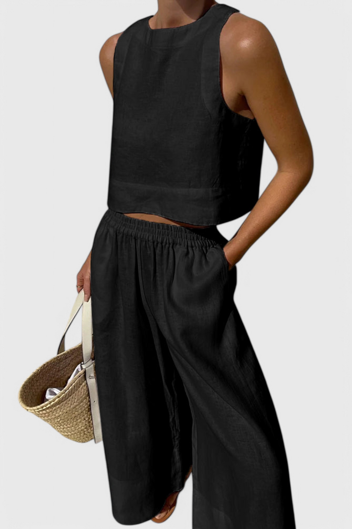 Avelina | Conjunto Minimalista en Algodón y Lino Ligero