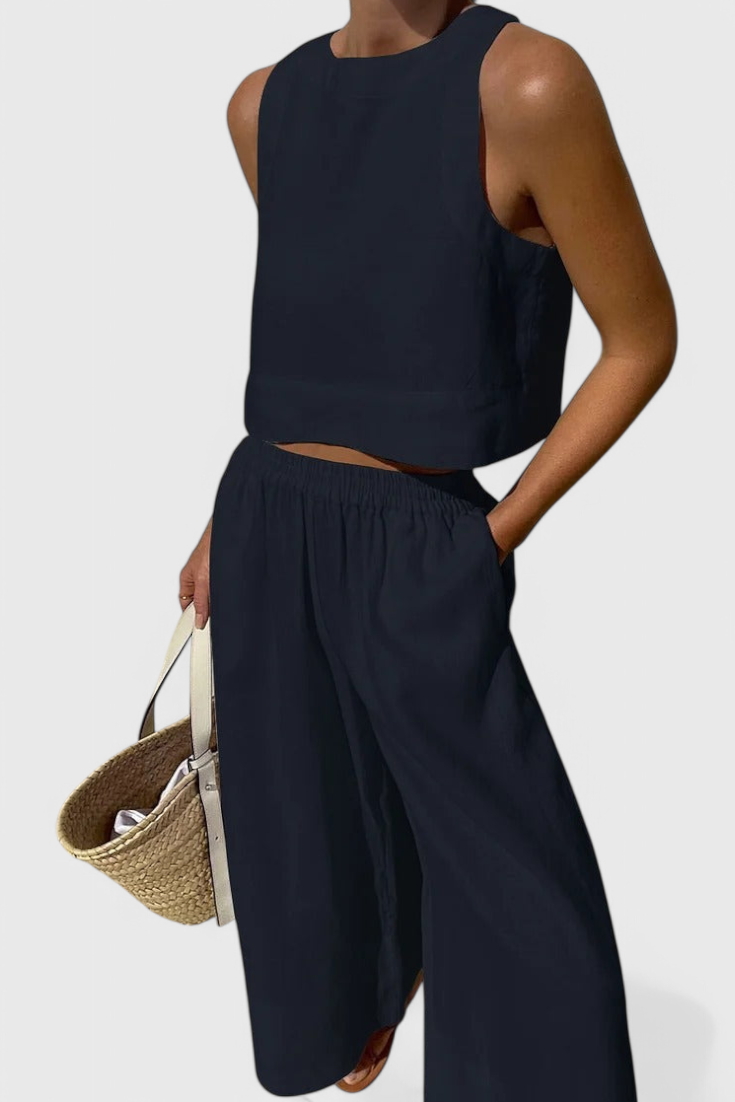 Avelina | Conjunto Minimalista en Algodón y Lino Ligero