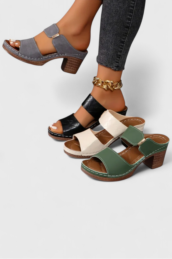 Tess | Sandalias de confort ortopédico con tacón bloque