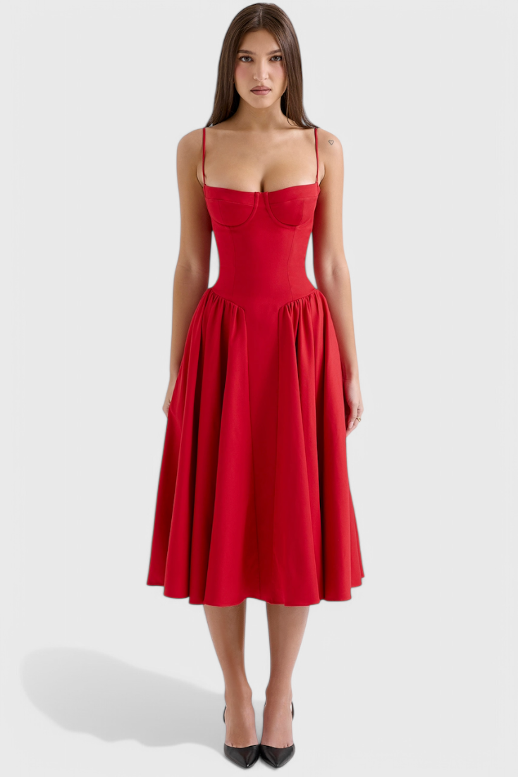 Felicity | Vestido Midi Corsé Sin Mangas