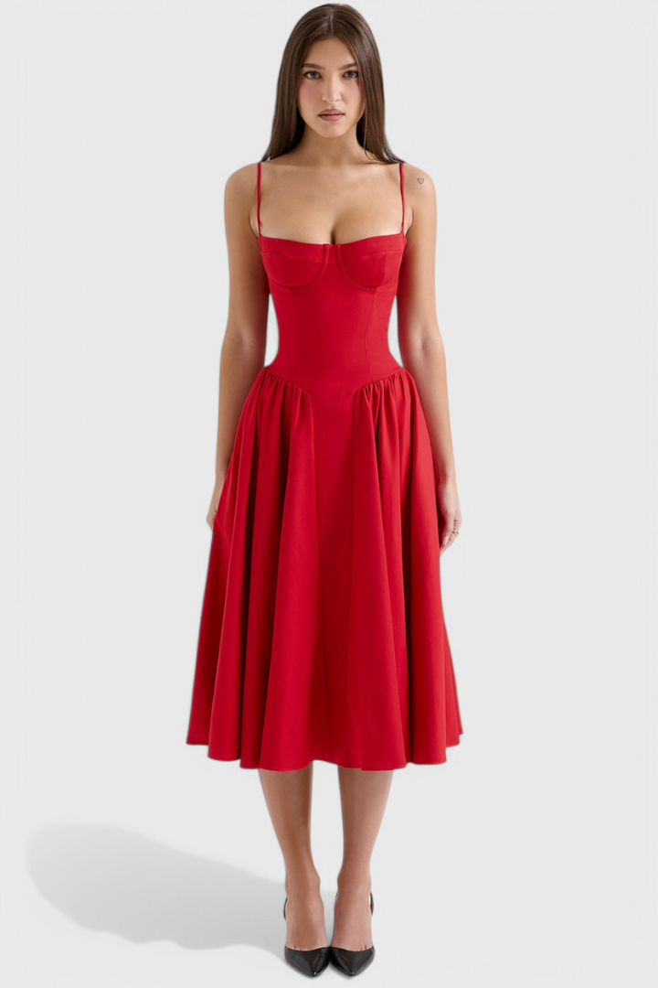 Felicity | Vestido Midi Corsé Sin Mangas