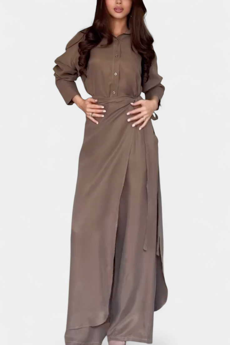 Marisol | Conjunto Casual de Camisa Suelta y Pantalón Falda