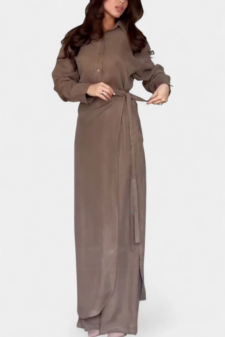 Marisol | Conjunto Casual de Camisa Suelta y Pantalón Falda