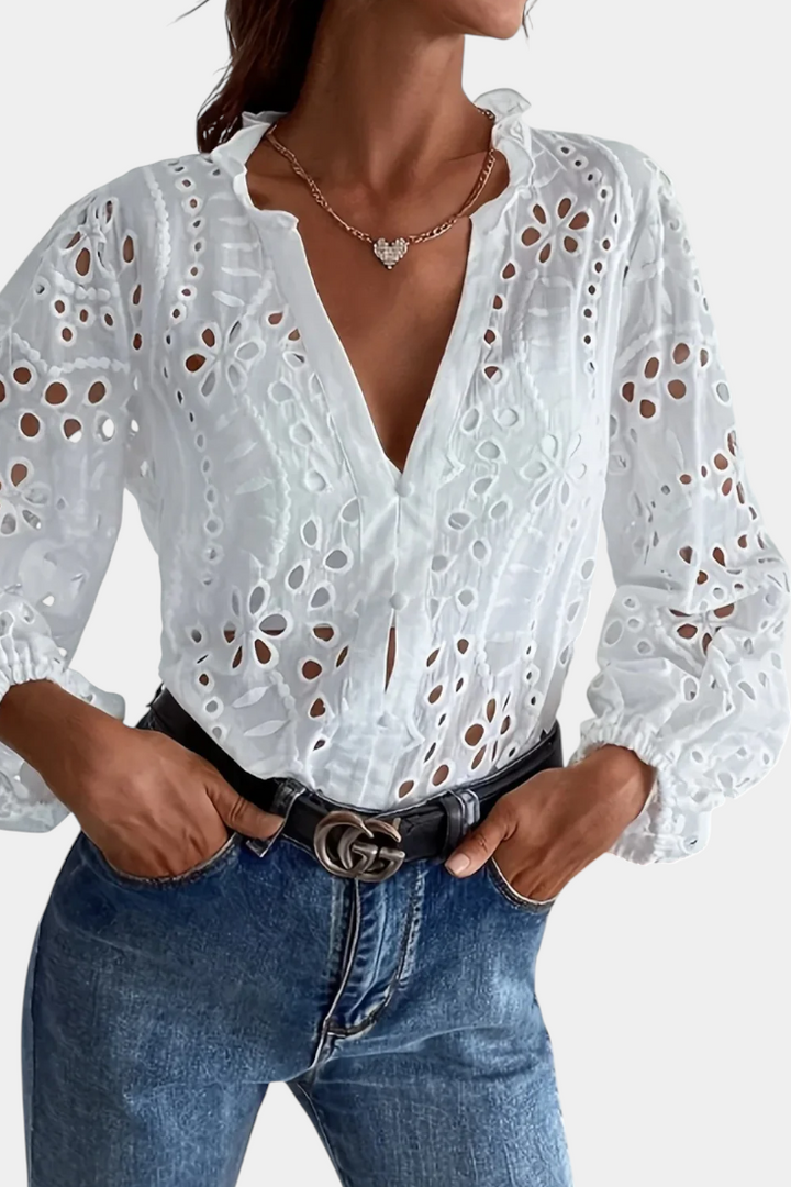 Constanza | Blusa Alba con Ojal