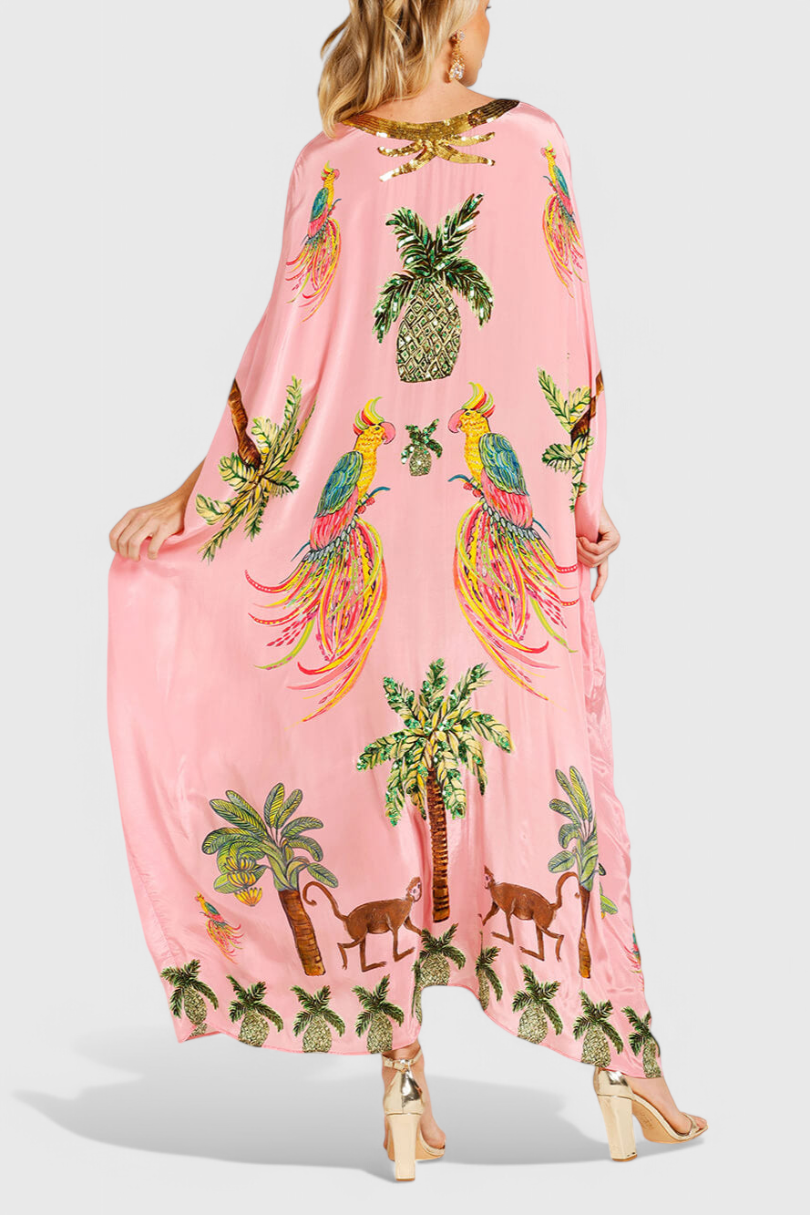 Evangeline | Vestido Impreso con Hombros Caídos