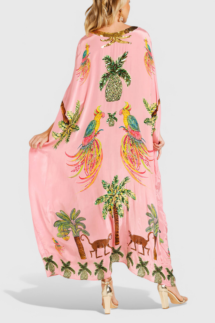 Evangeline | Vestido Impreso con Hombros Caídos