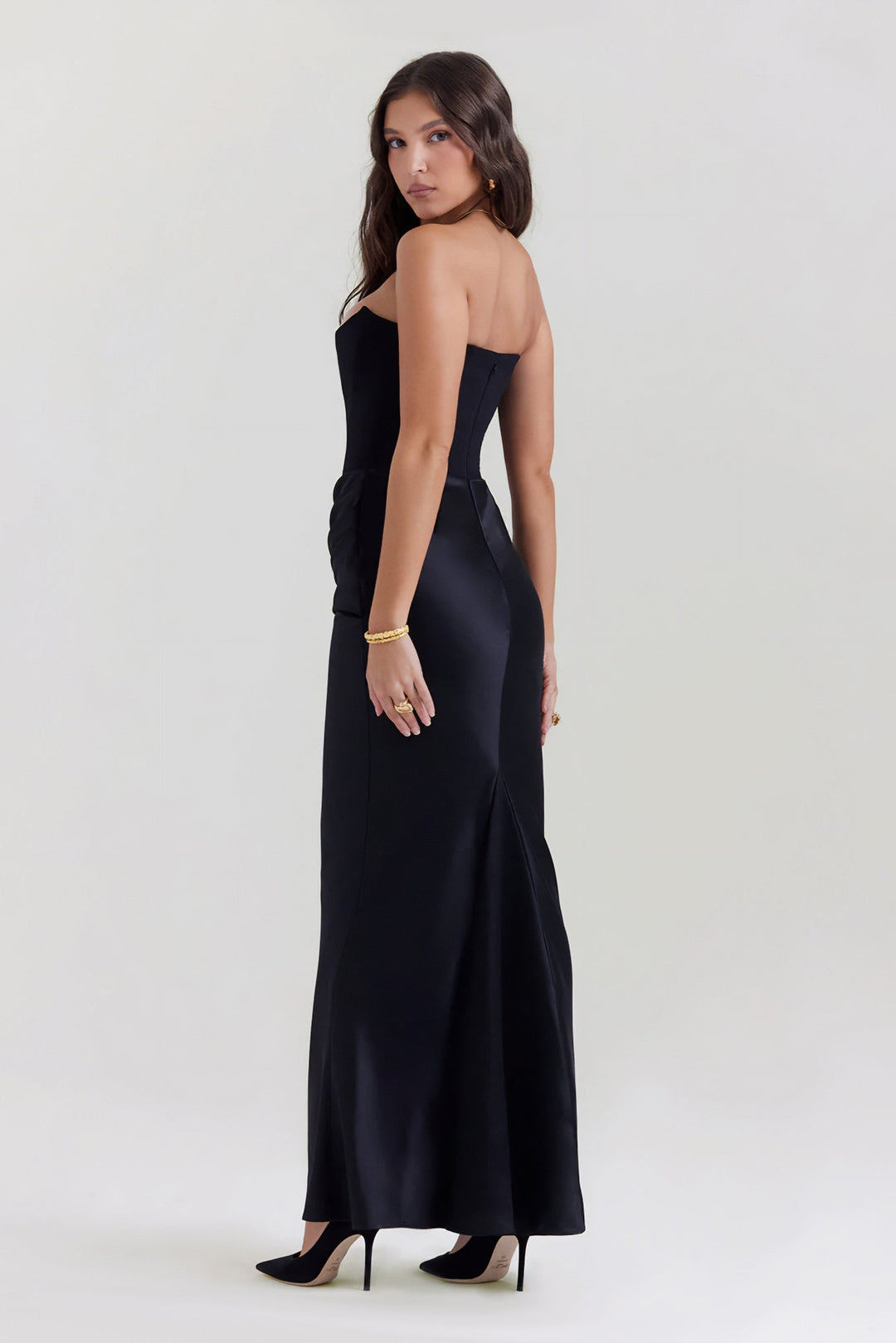 Emily | Vestido Maxi Drapado Sin Tirantes